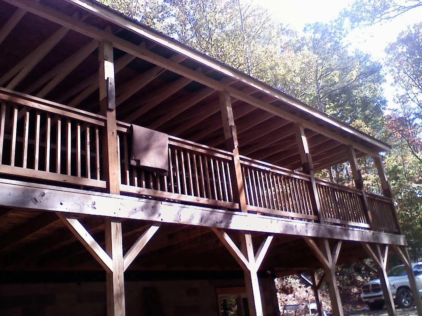 Timber framing under a new elevated porch and deck — Roof Leak Repair in Saint Anne by Roofing Brothers